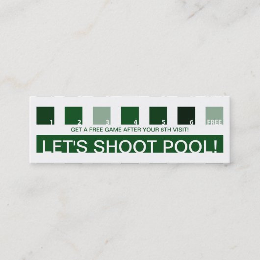 Carte De Fidélité BILLIARDS appréciation du client (carrés de mode) (Devant)