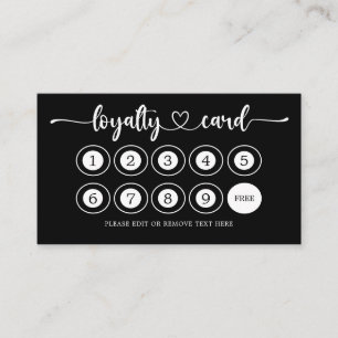 Carte De Fidélité Black Business Logo Boutique Salon Café