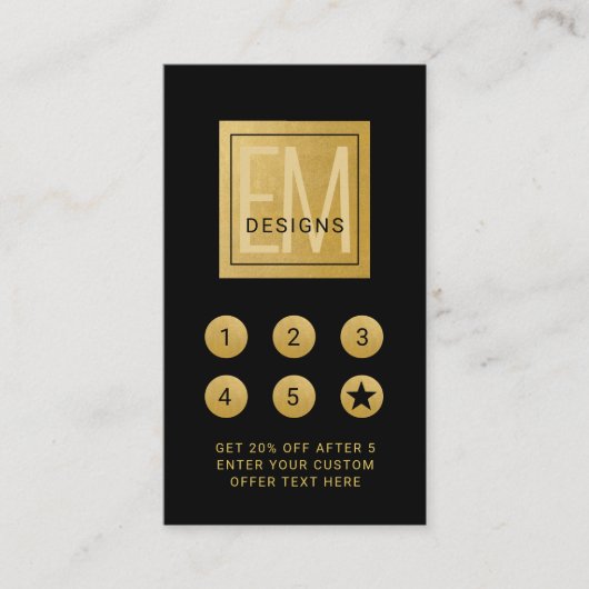 Carte de fidélité Black Gold Elegant Professional  (Devant)