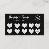 Carte de fidélité Black Grey Heart Simple Logo Per (Devant)