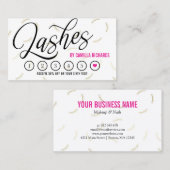 Carte De Fidélité Black Script & Gold Lashes Lashes Loyalty Puncard  (Devant / Derrière)