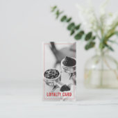 Carte de fidélité Black White Photo Café Shop (Debout devant)