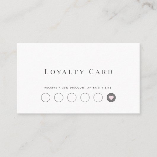 Carte de fidélité blanche minimaliste (Devant)