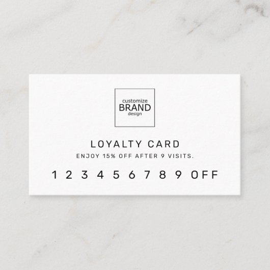 Carte de fidélité blanche professionnelle Logo mod (Devant)