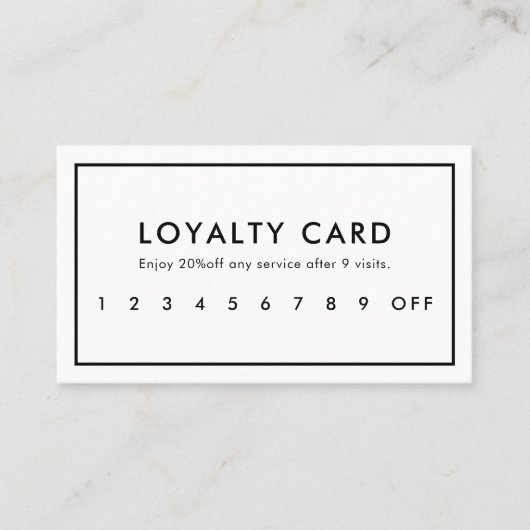 Carte de fidélité blanche professionnelle moderne (Devant)