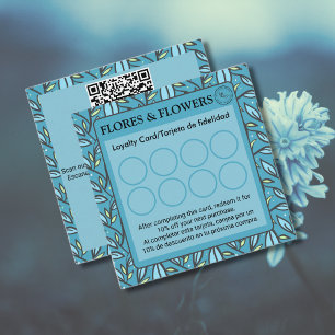 Carte De Fidélité Bleu bilingue/turquoise Feuille espagnol
