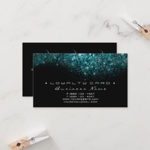 Carte De Fidélité Bleu de turquoise de mèches de salon de beauté d