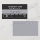 Carte De Fidélité Bleu gris Bordure simple 6 pointes (Devant / Derrière)