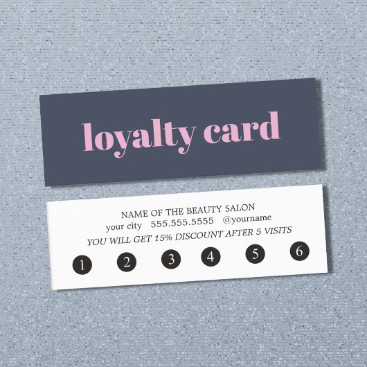 Carte de fidélité bleue simple et élégante