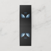 Carte De Fidélité Blue Glowing Angel Wings on black background (Extérieur déplié)