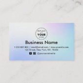 Carte De Fidélité Blue Gradient Ajoutez Votre Logo Réduction Minimal (Dos)