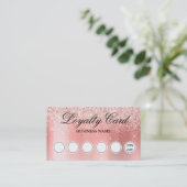 Carte de fidélité Blush Rose Gold Parties scintill (Debout devant)