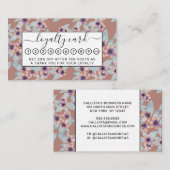 Carte De Fidélité Bohème Terracotta rose Fleurs Aquarelle (Devant / Derrière)