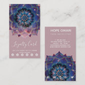 Carte De Fidélité Boho Nebula Bloom | Conception de Mandala (Devant / Derrière)