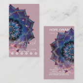 Carte De Fidélité Boho Nebula Bloom | Conception de Mandala (Devant / Derrière)