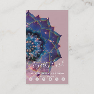 Carte De Fidélité Boho Nebula Bloom   Conception de Mandala