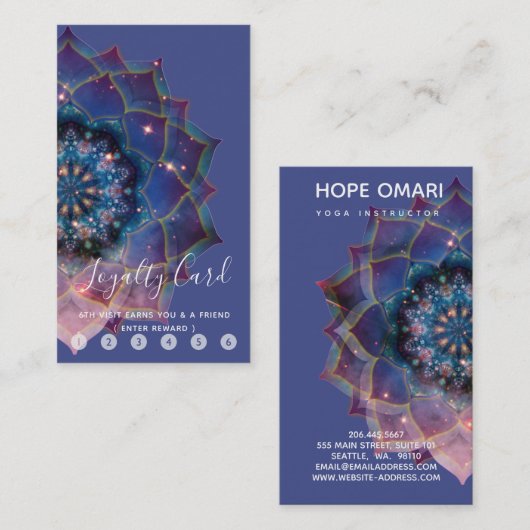 Carte De Fidélité Boho Nebula Mandala, Mystique (Devant / Derrière)