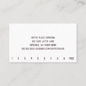 Carte De Fidélité Bois Simples Loyauté Café Punch Card (Dos)