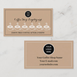 Carte De Fidélité Boite à café Kraft Logo Reward Punch