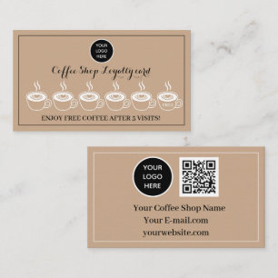 Carte De Fidélité Boite à café Kraft Logo Reward Punch