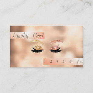 Carte de fidélité Bokeh avec faux cils brillants é