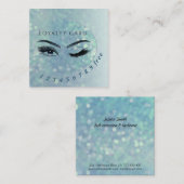 Carte De Fidélité Bokeh écossais turquoise moderne cils & sourcils (Devant / Derrière)