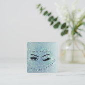 Carte De Fidélité Bokeh écossais turquoise moderne cils & sourcils (Debout devant)