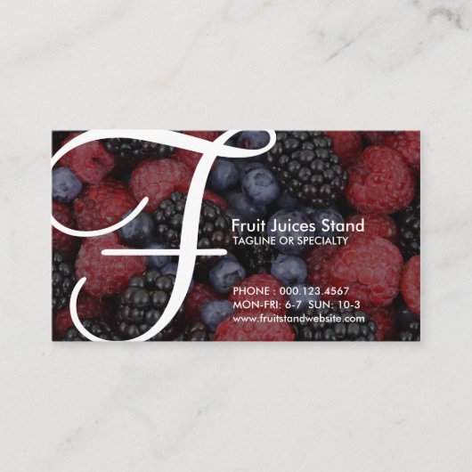 Carte De Fidélité bon initial aérien de SUPPORT de FRUIT (Devant)