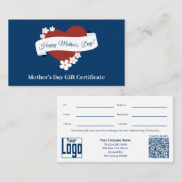 Carte De Fidélité Bons Cadeau de la Saint Valentin Red Heart pour la