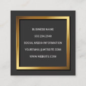 Carte De Fidélité Bordure métallique or (Dos)