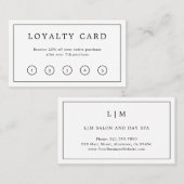 Carte De Fidélité Bordure simple de monogramme noir et blanc (Devant / Derrière)