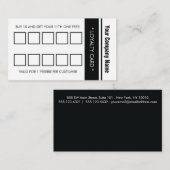 Carte De Fidélité Bordure simple noire blanche 10 pointes (Devant / Derrière)