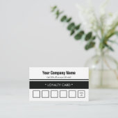 Carte De Fidélité Bordure simple noire blanche 6 pointes (Debout devant)