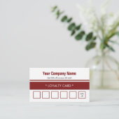 Carte De Fidélité Bordure simple rouge blanc 6 pointes (Debout devant)