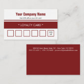 Carte De Fidélité Bordure simple rouge blanc 6 pointes (Devant / Derrière)