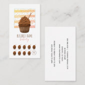Carte De Fidélité Boulangerie Café Cupcake Baker Pâtisserie Chef Cat (Devant / Derrière)