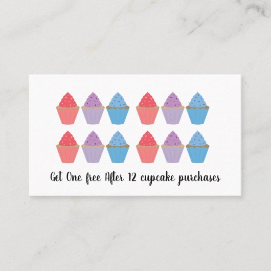 Carte De Fidélité Boulangerie de fabrication de cupcake Whimsical (Devant)