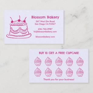 Carte de fidélité Boulangerie Pâtisserie Cupcake R