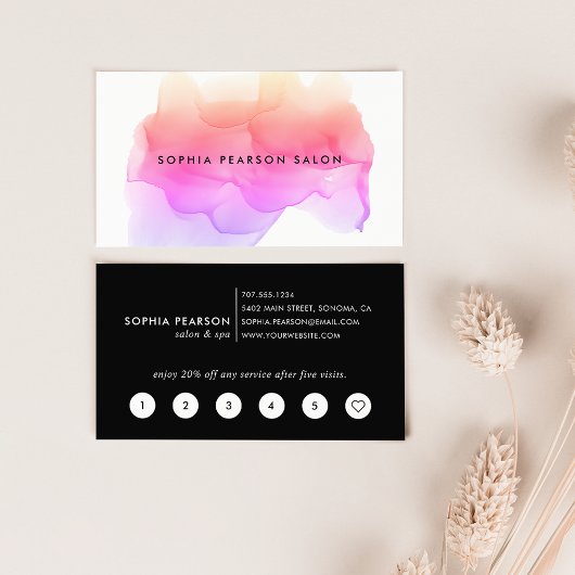 Carte De Fidélité Boulot d'aquarelle moderne