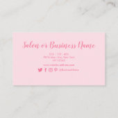 Carte De Fidélité Boulot d'aquarelle rose et or moderne (Dos)