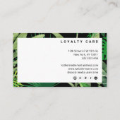 Carte De Fidélité Boutique & Salon moderne Tropical de luxe Noir (Dos)
