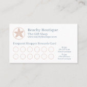 Carte De Fidélité Boutique simple de plage côtière (Dos)