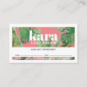 Carte De Fidélité Boutique Tropical Moderne Salon Rose Rendez-vous (Devant)