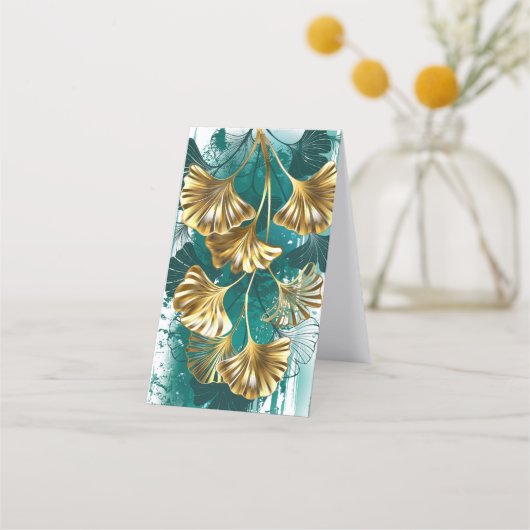 Carte De Fidélité Branch with Golden Leaves Ginko Biloba (Devant)