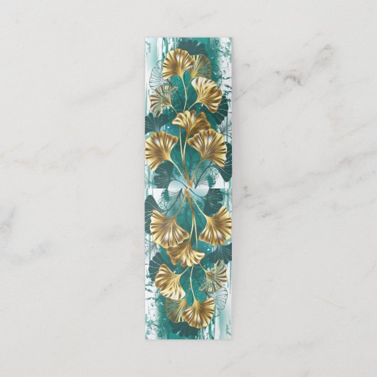 Carte De Fidélité Branch with Golden Leaves Ginko Biloba (Extérieur déplié)