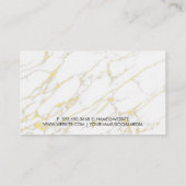 Carte De Fidélité Brosses de maquillage | Marbre or élégant (Dos)
