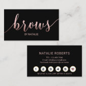 Carte De Fidélité Brosses Salon Rose Gold Typographie Black Loyalty (Devant / Derrière)