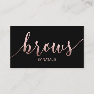 Carte De Fidélité Brosses Salon Rose Gold Typographie Black Loyalty