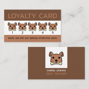 Carte De Fidélité Brown Chien, Entraîneur de Chien Business