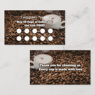 Carte De Fidélité Brown Coffee Loyalty Card Beans Background